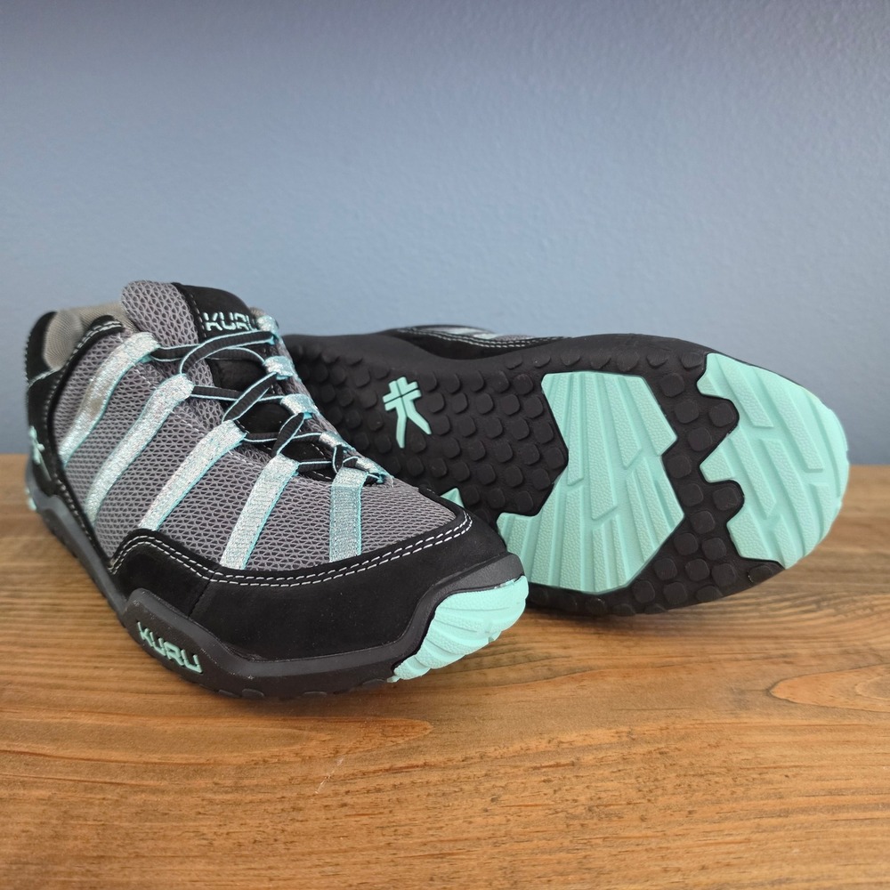 KURU Womens Chicane Hiking Shoes Black‎ Delirium Mint Suede Mesh 9.5 Wide